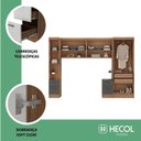 Ver imagem 6 de Conjunto de Guarda-Roupa Modulado 5 Peças 7 Portas 6 Gavetas Viena Yescasa Marrom/Nogal/Grafite