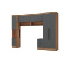 Ver imagem 2 de Conjunto de Guarda-Roupa Modulado 5 Peças 7 Portas 6 Gavetas Viena Yescasa Marrom/Nogal/Grafite