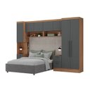 Ver imagem 7 de Conjunto de Guarda-Roupa Modulado 5 Peças 7 Portas 6 Gavetas Viena Yescasa Marrom/Nogal/Grafite
