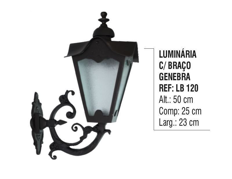 Luminária Genebra com Braço Externa/interna em Alumínio 50cm - 3