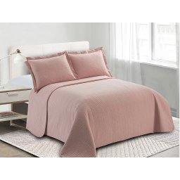 COBRELEITO DUPLA FACE PESPONTO CASAL TRACOS DE SOSSEGO 2,20 M X 2,40 M 2,20M X 2,40M, ROSA - 1