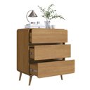 Ver imagem 5 de Cômoda para Quarto 3 Gavetas em MDF e MDP Curve Marrom/Carvalho Xingu