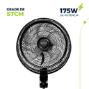 Ver imagem 3 de Ventilador de Coluna com Pé 57 cm Turbo 6 Pás 127V Silencioso 3 Velocidades 175W