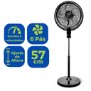 Ver imagem 7 de Ventilador de Coluna com Pé 57 cm Turbo 6 Pás 127V Silencioso 3 Velocidades 175W