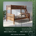Ver imagem 3 de Cama Beliche Casal Solteiro Madeira Pinus Alta Resistência:Castanho Claro