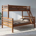Ver imagem 1 de Cama Beliche Casal Solteiro Madeira Pinus Alta Resistência:Castanho Claro