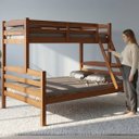Ver imagem 4 de Cama Beliche Casal Solteiro Madeira Pinus Alta Resistência:Castanho Claro