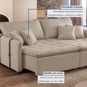 Ver mais imagens de Sofá Cama 3 Lugares Retrátil 200cm Detroid Elegance Móveis Linho Bege