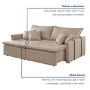 Ver imagem 7 de Sofá Cama 3 Lugares Retrátil 200cm Detroid Elegance Móveis Linho Bege