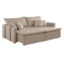 Ver imagem 1 de Sofá Cama 3 Lugares Retrátil 200cm Detroid Elegance Móveis Linho Bege