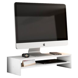 Kit 02 Suportes Stand Base Tela Monitor Soft Elevado 65cm em MDF com 01 Prateleira - Desk Design Bra - 3
