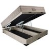 Cama Box Baú Casal Suede Bipartido + Colchão Ortobom Airtech Molas Ensacadas 65x138x188 Bege - 5