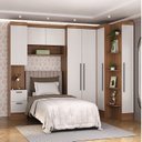 Ver imagem 1 de Conjunto de Guarda-Roupa Modulado 7 Portas 4 Gavetas 5 Peças Yescasa Marrom/Nogal/Branco