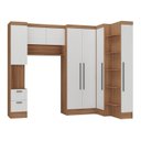 Ver imagem 4 de Conjunto de Guarda-Roupa Modulado 7 Portas 4 Gavetas 5 Peças Yescasa Marrom/Nogal/Branco