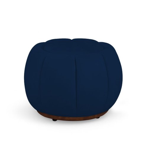 Puff Decorativo Orgânico Fixo Nuvem Veludo Azul - Loja Sheep