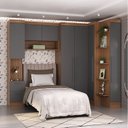 Ver imagem 1 de Conjunto de Guarda-Roupa Modulado 7 Portas 4 Gavetas 5 Peças Yescasa Marrom/Nogal/Grafite