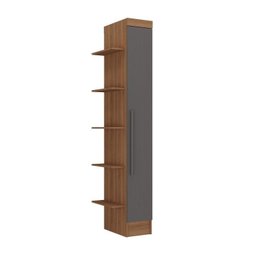 Conjunto de Guarda-Roupa Modulado 7 Portas 4 Gavetas 5 Peças Yescasa Marrom/Nogal/Grafite - 17 Conjunto de Guarda-Roupa Modulado 7 Portas 4 Gavetas 5 Peças Yescasa Marrom/Nogal/Grafite - 17