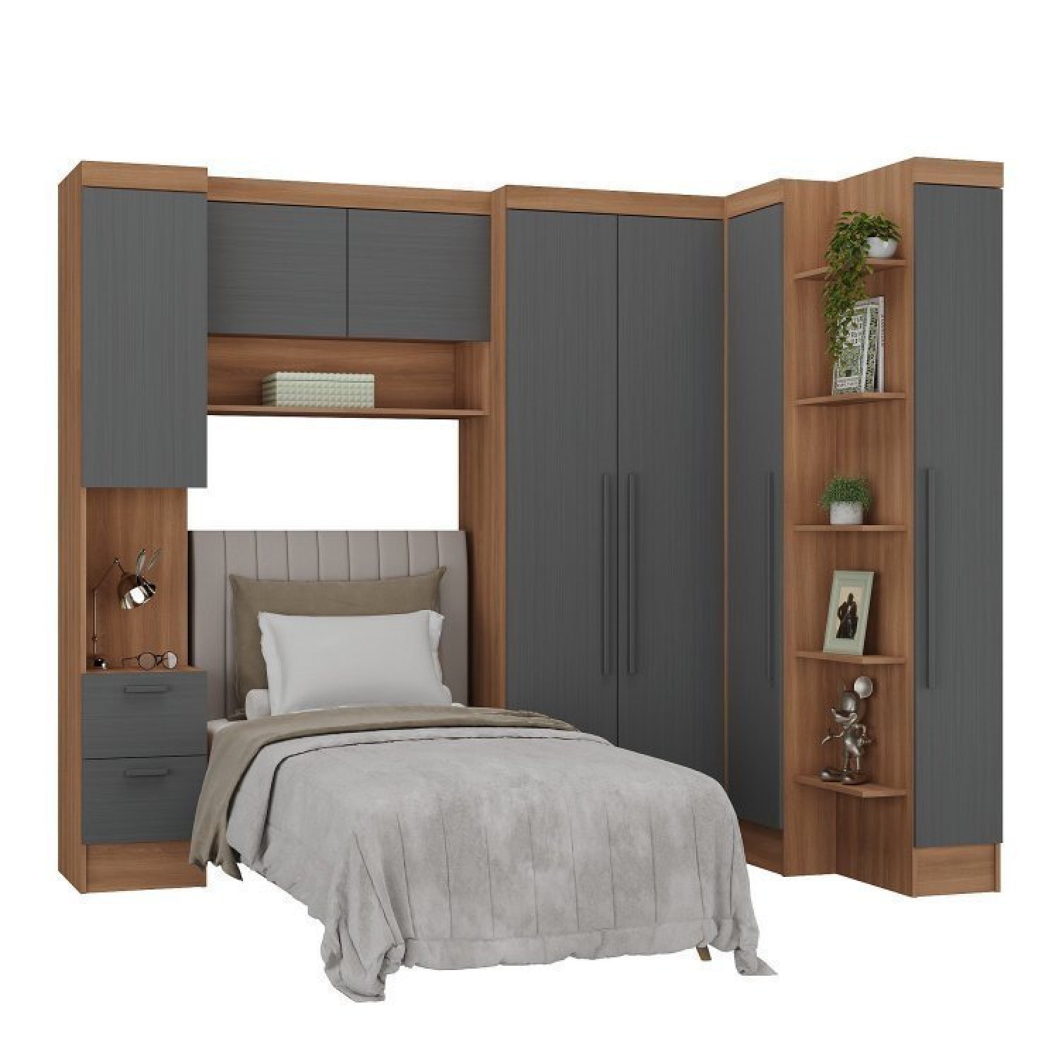 Guardo Roupa Modulado 7 Portas 4 Gavetas 5 Peças  - 6