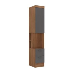 Conjunto de Guarda-Roupa Modulado 7 Portas 4 Gavetas 5 Peças Yescasa Marrom/Nogal/Grafite - 9 Conjunto de Guarda-Roupa Modulado 7 Portas 4 Gavetas 5 Peças Yescasa Marrom/Nogal/Grafite - 9