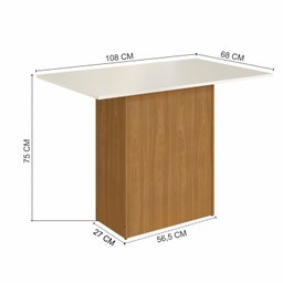 Conjunto Sala de Jantar 1 Mesa Tampo MDP Retangular com 4 Cadeiras Cozinha Dalila Yescasa - 3
