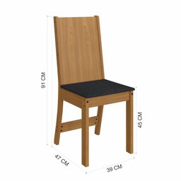 Conjunto Sala de Jantar 1 Mesa Tampo MDP Retangular com 4 Cadeiras Cozinha Dalila Yescasa - 5