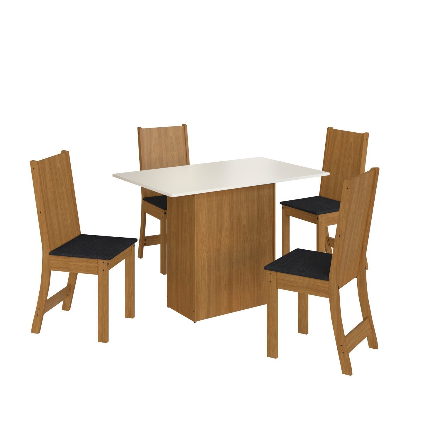 Conjunto Sala de Jantar Mesa com 4 Cadeiras Cozinha Dalila Yescasa - 2