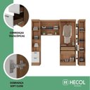 Ver imagem 2 de Conjunto de Guarda-Roupa Modulado 6 Portas 4 Gavetas 4 Peças Yescasa Marrom/Nogal/Branco