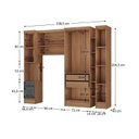 Ver imagem 7 de Conjunto de Guarda-Roupa Modulado 6 Portas 4 Gavetas 4 Peças Yescasa Marrom/Nogal/Grafite