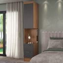Ver mais imagens de Conjunto de Guarda-Roupa Modulado 6 Portas 4 Gavetas 4 Peças Yescasa Marrom/Nogal/Grafite