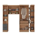 Ver imagem 5 de Conjunto de Guarda-Roupa Modulado 6 Portas 4 Gavetas 4 Peças Yescasa Marrom/Nogal/Grafite