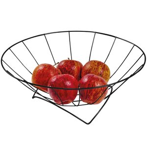 Fruteira de Mesa Redonda para Bancada Preta Organização Decoração Cozinha