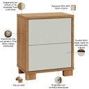Ver imagem 3 de Mesa de Cabeceira 2 Gavetas 54cm Click D03 Freijó Off White - Lyam Decor
