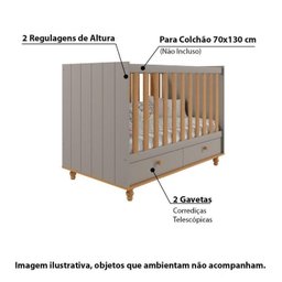 Quarto de Bebê Completo Sweety com Cômoda Berço e Guarda Roupa - 4