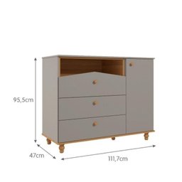 Quarto de Bebê Completo Sweety com Cômoda Berço e Guarda Roupa - 10