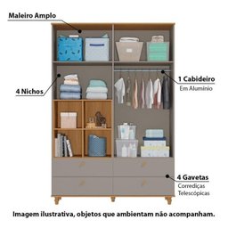 Quarto de Bebê Completo Sweety com Cômoda Berço e Guarda Roupa - 8