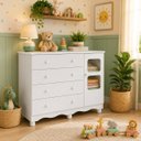 Ver imagem 3 de Kit Quarto de Bebê Berço com Cômoda Uli Cor Branco 100% MDF