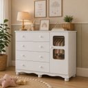 Ver mais imagens de Kit Quarto de Bebê Berço com Cômoda Uli Cor Branco 100% MDF