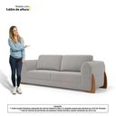 Ver imagem 2 de Kit Poltrona e Sofá Bloom 180cm 02 Lugares com Pés de Madeira Bouclê Cinza - Desk Design