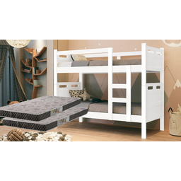 Beliche Seguro - Suporta 100kg/cama com 2 Colchões D20:branco - 2