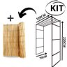 Kit Gazebo + Esteira de Palha Taboa para Decorar Jardins com Flores, 120cm Portátil e Desmontável - 2