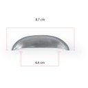 Ver imagem 2 de Puxador Concha Colonial Cristaleira Porta Gaveta Barato 4 Und.: Aço Escovado