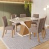 Conjunto Sala de Jantar Tampo MDF/Vidro Canto Moeda com 6 Cadeiras Helena - 2