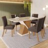 Conjunto Sala de Jantar Tampo MDF/Vidro Canto Moeda com 6 Cadeiras Helena - 2