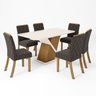 Conjunto Sala de Jantar Tampo MDF/Vidro Canto Moeda com 6 Cadeiras Helena - 3