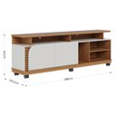 Ver imagem 4 de Rack Bancada Jurerê 1.8 com Painel Suspenso Extensivo Leme Freijó Off White Matte - Colibri