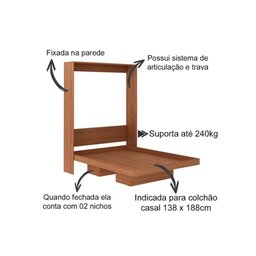 Cama Dobrável Articulada MultifuncionalCM8016 Branco - Tecno Mobili - 3