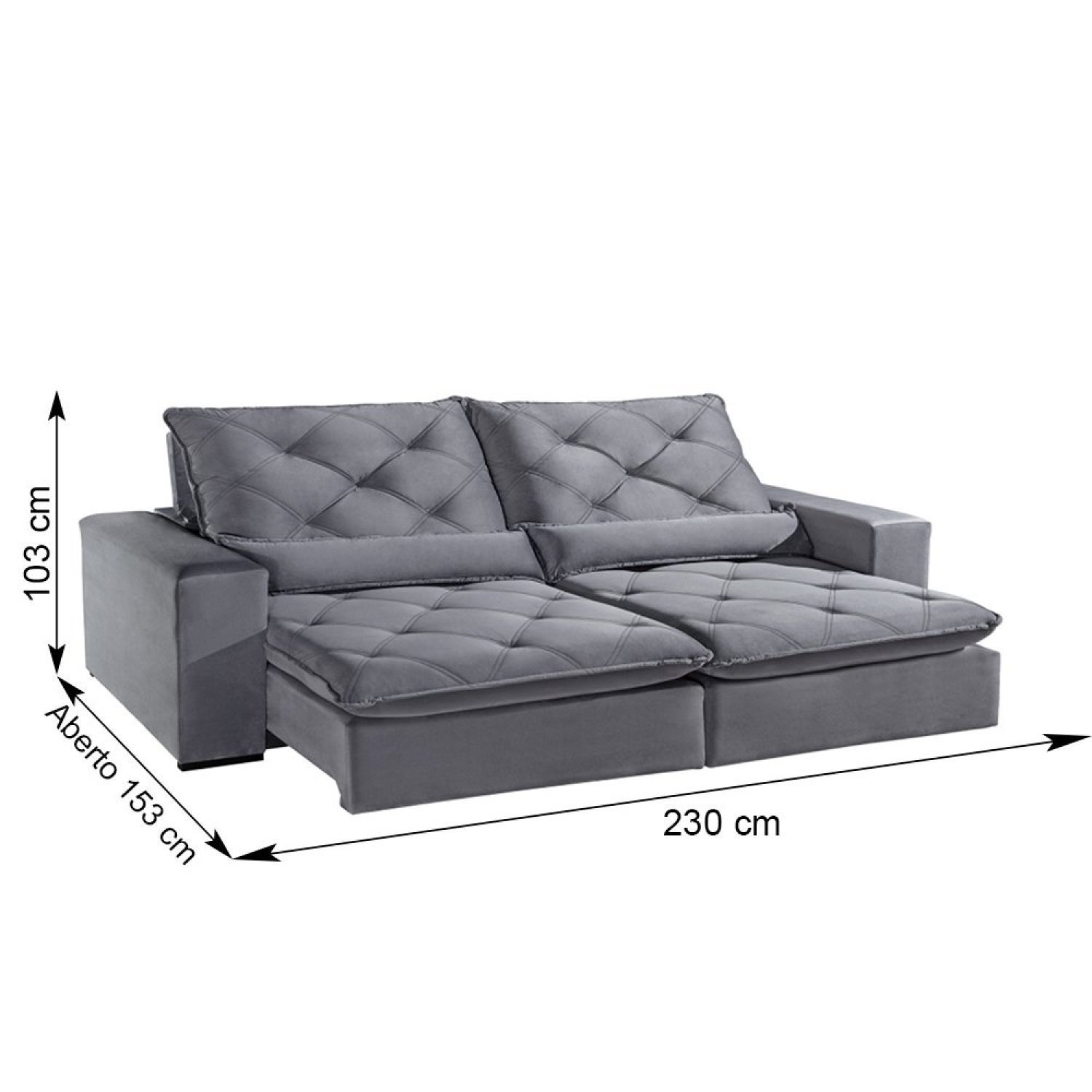 Sofá Retrátil/Reclinável 230cm 3 Lugares Ibiza - 11