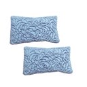 Ver imagem 1 de Kit 2 Almofadas Pelúcia Baixa Texturizada Floral Cinza Zíper Fibra Siliconada 30x50