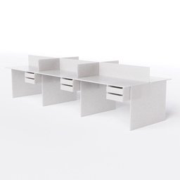 Estação de Trabalho 6 Lugares 360x120 com 2 Gavetas Suspensas Cor:branco - 1