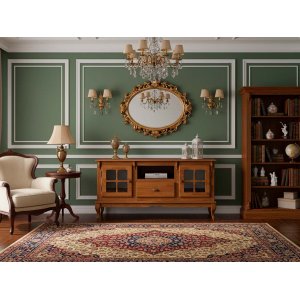 Rack Hanover 2 Portas 1 Gaveta Pés Luis Xv 75 X 150 X 40 (a X L X P)